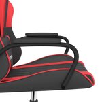 vidaXL Chaise de jeu de massage Noir et rouge Similicuir