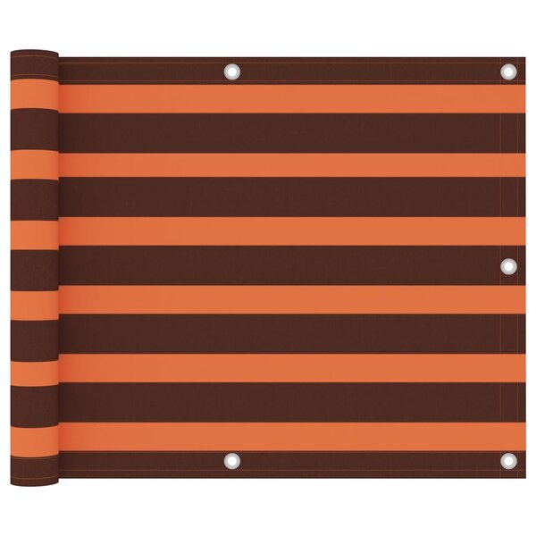 vidaXL Écran de balcon Orange et marron 75x500 cm Tissu Oxford