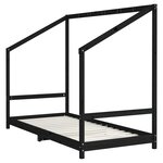 vidaXL Cadre de lit pour enfants noir 2x(90x190) cm bois de pin massif