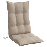 vidaXL Coussins de chaise à dossier haut lot de 4 taupe tissu oxford