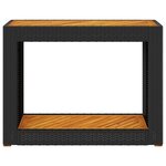 vidaXL Table d'appoint de jardin dessus en bois noir 100x40x75 cm