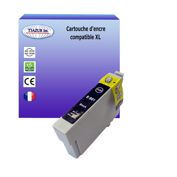 Cartouche Compatible pour Epson T0801 (C13T08014010) Noire - T3AZUR
