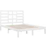 vidaXL Cadre de lit Blanc Bois massif 120x190 cm Petit double