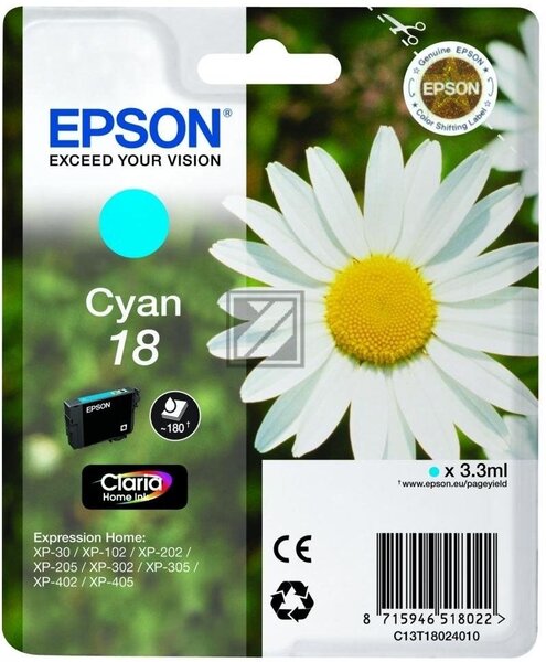 Cartouche d'encre epson paquerette 18 (cyan)