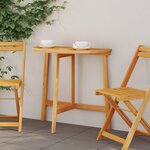 vidaXL Table de jardin pliante demi-ronde 78x46x75 cm en bois massif d'acacia