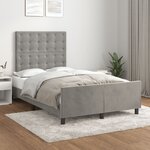 vidaXL Cadre de lit avec tête de lit Gris clair 120x200 cm