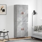 vidaXL Buffet haut Gris béton 69 5x34x180 cm Bois d'ingénierie