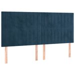 vidaXL Têtes de lit 4 Pièces Bleu foncé 100x5x78/88 cm Velours