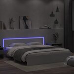 vidaXL Cadre de lit avec tête de lit et LED blanc 180x200 cm