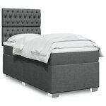 vidaXL Sommier à lattes de lit avec matelas Gris foncé 90x200 cm Tissu