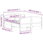 vidaXL Cadre de lit sans matelas cire marron 150x200cm bois pin massif