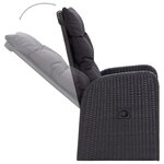 vidaXL Ensemble à manger de jardin 7 Pièces Noir