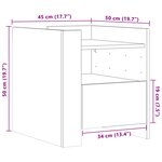 vidaXL Table de chevet chêne marron 45x50x50 cm bois d’ingénierie