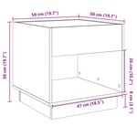 vidaXL Table de chevet avec LED infini chêne fumé 50x50x50 cm