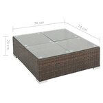 vidaXL Salon de jardin 6 Pièces avec coussins Résine tressée Marron