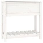 vidaXL Jardinière avec étagère Blanc 82 5x34 5x81cm Bois massif de pin