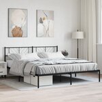 vidaXL Cadre de lit métal avec tête de lit noir 183x213 cm