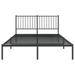 vidaXL Cadre de lit métal avec tête de lit noir 135x190 cm