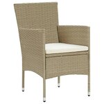 vidaXL Ensemble à manger de jardin 3 Pièces Beige