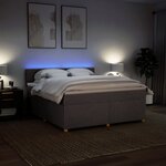 vidaXL Sommier à lattes de lit avec matelas Taupe 180x200 cm Tissu