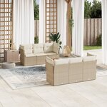 vidaXL Salon de jardin avec coussins 7 Pièces beige résine tressée