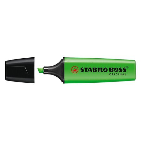 Blister de 1 surligneur boss original rechargeable pointe biseautée 2-5 mm  - vert x 10 stabilo - La Poste