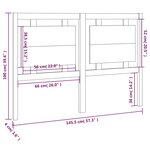 vidaXL Tête de lit Gris 145 5x4x100 cm Bois massif de pin