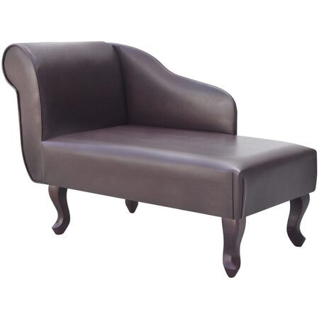 vidaXL Chaise longue Marron Similicuir