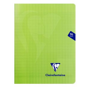 Cahier MIMESYS Piqué Polypro 17 x 22 cm 96 pages 90g Séyès Vert CLAIREFONTAINE