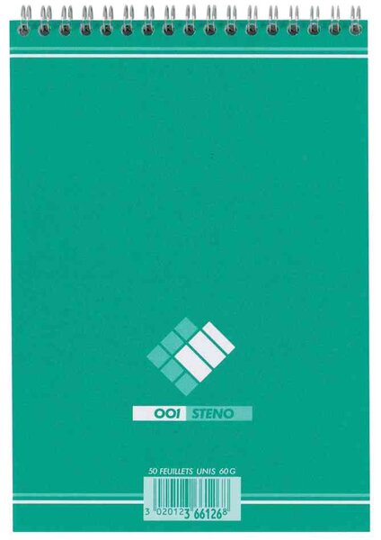 Bloc sténo 148x210mm 60g 90 feuilles Uni 001BLOC