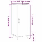 vidaXL Buffet Sonoma gris 34 5x34x90 cm Bois d'ingénierie