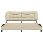 vidaXL Cadre de lit avec lumières LED crème 180x200 cm tissu