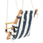 vidaXL Balançoire pour bébé avec ceinture de sécurité Coton Bois Bleu