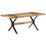 vidaXL Table de salle à manger 180x90x76 cm Bois de manguier brut