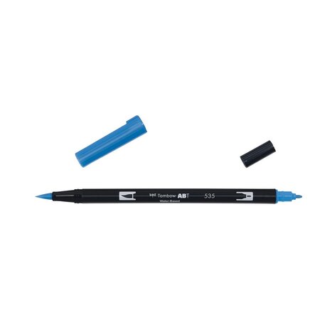 Feutre dessin double pointe abt dual brush pen 535 bleu cobalt x 6 tombow
