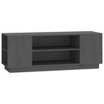 vidaXL Meuble TV Gris 110x35x40 5 cm Bois de pin massif