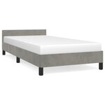 vidaXL Cadre de lit avec tête de lit Gris clair 80x200 cm Velours