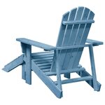 vidaXL Chaise Adirondack avec pouf bleu bois massif de sapin