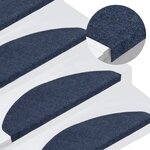 vidaXL Tapis d'escalier autocollants 15 Pièces 65x22 5x3 5 cm Bleu