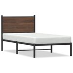 vidaXL Cadre de lit en métal avec tête de lit chêne marron 80x200 cm