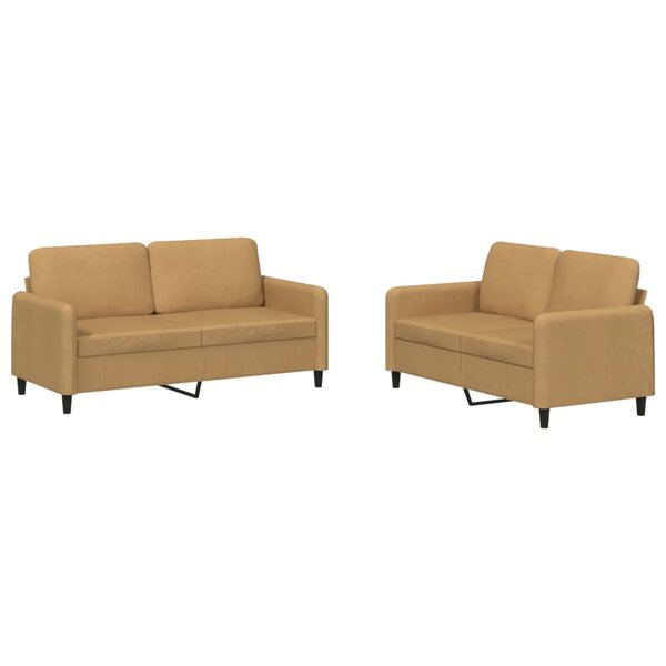 vidaXL Ensemble de canapés 2 Pièces marron velours