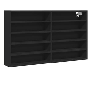 vidaXL Armoire à vitrine noir 100x15x58 cm bois d'ingénierie