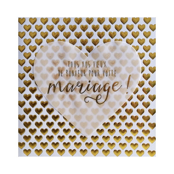 Carte de voeux glamour - mariage - tous nos voeux de bonheur