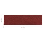 vidaXL Tapis d'escalier autocollants Rectangulaire 15Pièces 76x20cm Rouge