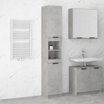 vidaXL Armoire de salle de bain gris béton 32x34x188 5 cm