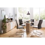 Table a manger de 2 a 4 personnes - Carrée - Classique - Décor chene - GUSTAVE - L 80 x l 80 cm