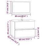 vidaXL Ensemble de meubles de salle de bain 2 Pièces Chêne fumé