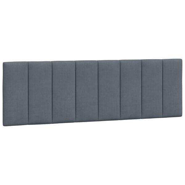 vidaXL Coussin de tête de lit gris foncé 160 cm velours