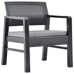 vidaXL Salon de jardin 3 Pièces Plastique Anthracite