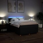 vidaXL Sommier à lattes de lit avec matelas Noir 160x200 cm Tissu
